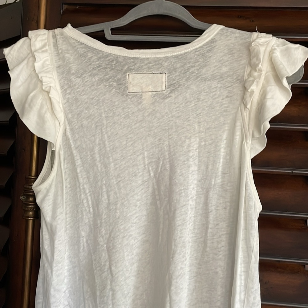 Current Elliot Double Muscle Star Cream Top Size 2 Fits MEDIUM EUC - Picture 7 of 8